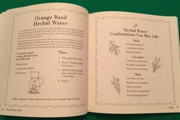 Page of herbal water combination mixes